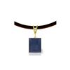 Image 1 : Genuine 7.01 ctw Sapphire & Diamond Necklace 14KT Yellow Gold - REF-80Y6F