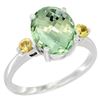 Image 1 : 2.64 CTW Amethyst & Yellow Sapphire Ring 14K White Gold - REF-32Y3V