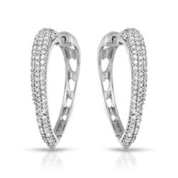 Natural 0.55 CTW Diamond Earrings 14K White Gold - REF-62F3M