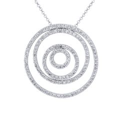 Natural 1.18 CTW Diamond Necklace 14K White Gold - REF-104K4R