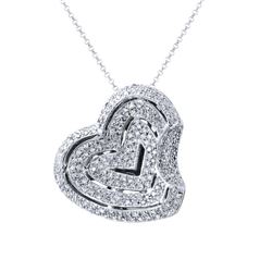 Natural 1.44 CTW Diamond Necklace 14K White Gold - REF-195W3H