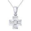 Image 1 : Natural 0.81 CTW Princess Diamond Necklace 18K Gold - REF-99F9M