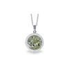 Image 1 : Genuine 5.2 ctw Green Amethyst & Diamond Necklace 14KT White Gold - REF-70H6X