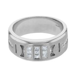 Natural 0.67 CTW Princess Diamond & Princess Diamond Ring 14K White Gold - REF-144N2Y