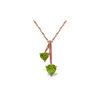 Image 1 : Genuine 1.40 ctw Peridot Necklace 14KT Rose Gold - REF-23N8R