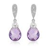 Image 1 : Natural 4.48 CTW Amethyst & Diamond Earrings 14K White Gold - REF-43N2Y