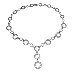 Natural 5.14 CTW Diamond Necklace 18K White Gold - REF-880W2H