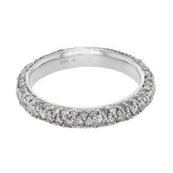 Natural 1.50 CTW Diamond Band Ring 14K White Gold - REF-110T7X