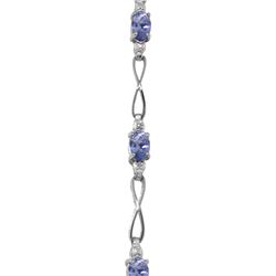 Genuine 1.16 ctw Tanzanite & Diamond Bracelet 14KT White Gold - REF-71A5K