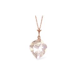 Genuine 12.8 ctw White Topaz Necklace 14KT Rose Gold - REF-27K8V