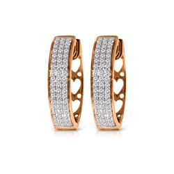 Genuine 0.45 ctw Diamond Anniversary Earrings 10KT Rose Gold - REF-116M2T