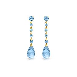 Genuine 23 ctw Blue Topaz Earrings 14KT Yellow Gold - REF-50K6V