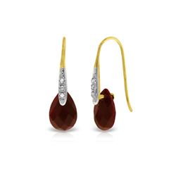 Genuine 8.06 ctw Ruby & Diamond Earrings 14KT Yellow Gold - REF-60Y3F