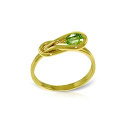 Genuine 0.65 ctw Peridot Ring 14KT Yellow Gold - REF-47Z2N