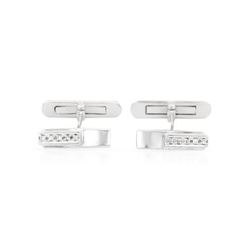 Natural 0.09 CTW Diamond Cuff Links 14K White Gold - REF-64K8R