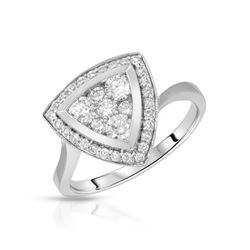 Natural 0.75 CTW Diamond Ring 14K White Gold - REF-108K2R