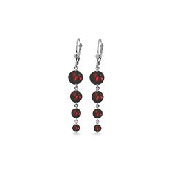 Genuine 7.8 ctw Garnet Earrings 14KT White Gold - REF-46Z3N