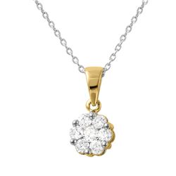 Natural 0.25 CTW Diamond Necklace 14K Yellow Gold - REF-36W2H