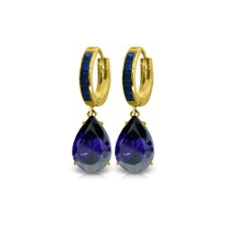 Genuine 10.60 ctw Sapphire Earrings 14KT Yellow Gold - REF-114Z5N