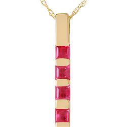 Genuine 0.35 ctw Ruby Necklace 14KT Yellow Gold - REF-27V5W