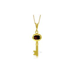 Genuine 0.50 ctw Garnet Necklace 14KT Yellow Gold - REF-32V8W