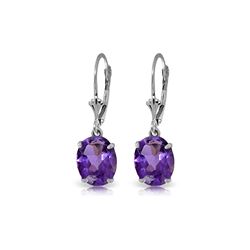 Genuine 6.25 ctw Amethyst Earrings 14KT White Gold - REF-41F2Z