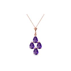 Genuine 1.50 ctw Amethyst Necklace 14KT Rose Gold - REF-20V4W