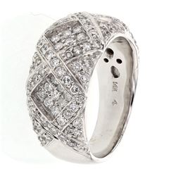 Natural 1.19 CTW Diamond Ring 14K White Gold - REF-171N2Y