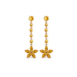 Genuine 4.8 ctw Citrine Earrings 14KT Rose Gold - REF-56K8V