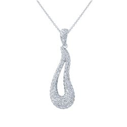 Natural 0.91 CTW Diamond Necklace 18K White Gold - REF-80N3Y