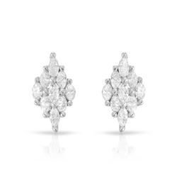 Natural 0.82 CTW Marquise Earring 18K White Gold - REF-101K7R