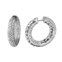 Natural 2.87 CTW Diamond Earrings 18K White Gold - REF-428K4R