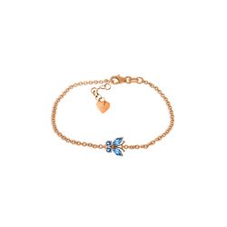 Genuine 0.60 ctw Blue Topaz Bracelet 14KT Rose Gold - REF-41H6X