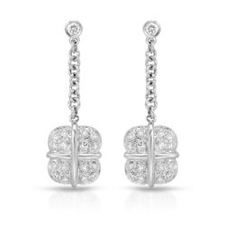 Natural 0.50 CTW Diamond Earrings 14K White Gold - REF-74N7Y