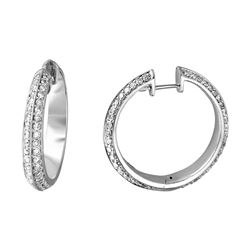 Natural 3.70 CTW Diamond Earrings 14K White Gold - REF-351T9X