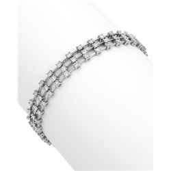 Natural 3.48 CTW Diamond & Bracelet 18K White Gold - REF-407N7Y