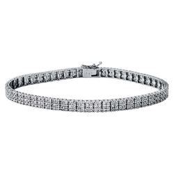 Natural 17.89 CTW Baguette & Bracelet 18K White Gold - REF-2319K3R