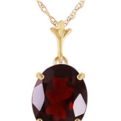 Genuine 3.12 ctw Garnet Necklace 14KT Yellow Gold - REF-25P3H