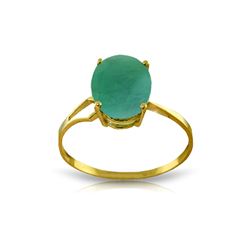 Genuine 2.9 ctw Emerald Ring 14KT Yellow Gold - REF-44V3W