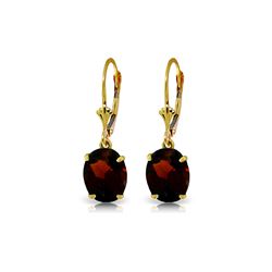 Genuine 6.25 ctw Garnet Earrings 14KT Yellow Gold - REF-44P3H