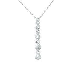 Natural 0.25 CTW Diamond Necklace 14K White Gold - REF-51K3R