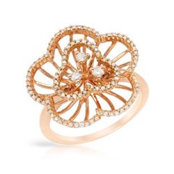 Natural 0.42 CTW Diamond Ring 14K Rose Gold - REF-59F4M