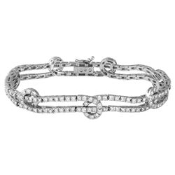 Natural 4.31 CTW Diamond Bracelet 18K White Gold - REF-566T3X