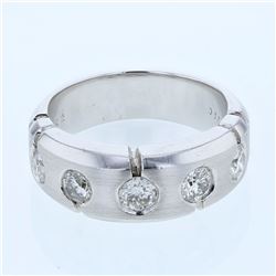 Natural 0.89 CTW Diamond Ring 14K White Gold - REF-162W2H