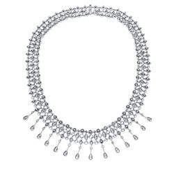 Natural 1.48 CTW Diamond Necklace 14K White Gold - REF-603W9H