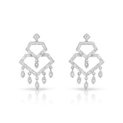 Natural 0.59 CTW Diamond Earrings 18K White Gold - REF-102K6R