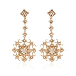 Natural 0.33 CTW Diamond Earrings 14K Rose Gold - REF-64W8H