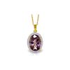 Image 1 : Genuine 5.28 ctw Amethyst & Diamond Necklace 14KT Yellow Gold - REF-70X6M
