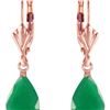 Image 1 : Genuine 2 ctw Emerald Earrings 14KT Rose Gold - REF-43M9T