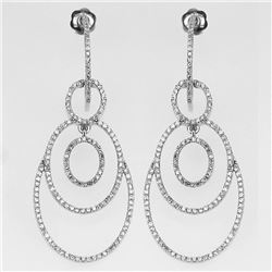 Natural 1.06 CTW Diamond Earrings 14K White Gold - REF-98K3R